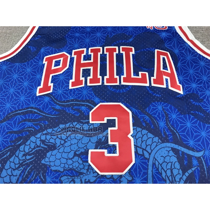 Maglia
 Allen Iverson NO 3 Philadelphia 76ers Throwback Asian Heritage 1996-97 Blu
